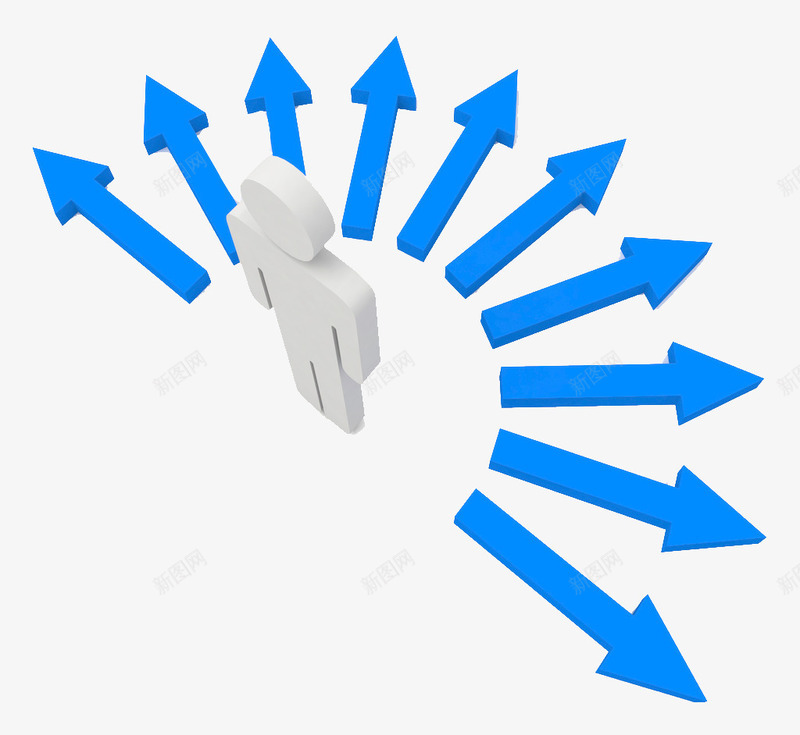 蓝色半圆箭头png免抠素材_新图网 https://ixintu.com 商务小人 箭头 蓝色箭头素材 选择