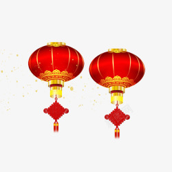红色灯笼中国结素材