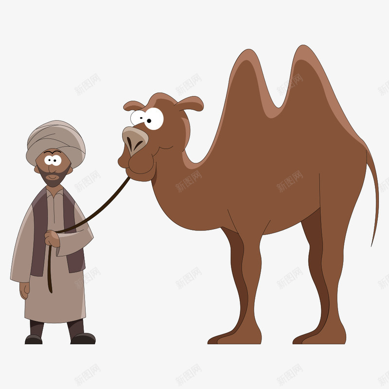 牵骆驼的男人png免抠素材_新图网 https://ixintu.com 人物 人物插画 卡通人物 插画 男人 矢量人物 矢量男人 骆驼