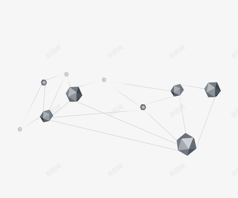 灰色科技元素png免抠素材_新图网 https://ixintu.com 不规则图形 灰色 石头 科技元素 线条