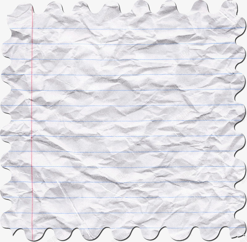 褶皱的白色笔记纸张png免抠素材_新图网 https://ixintu.com 白色 笔记 纸张 褶皱