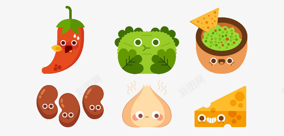 卡通蔬菜美食图标png_新图网 https://ixintu.com 卡通 图标 美食 蔬菜 辣椒