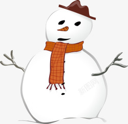 雪人帽子围巾素材
