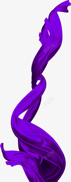 紫色绸带紫色绸缎飘带漂浮高清图片
