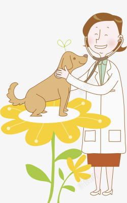 听诊器卡通帅气的宠物医生图高清图片