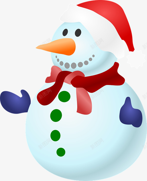 带圣诞帽的雪人png免抠素材_新图网 https://ixintu.com 冬季 卡通画 圣诞节元素 红色圣诞帽 雪人
