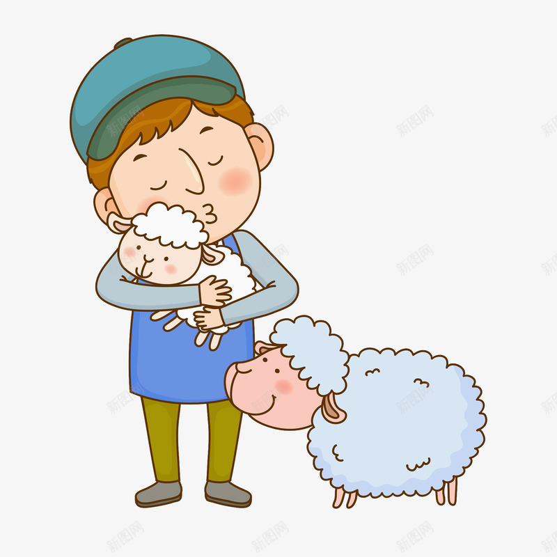 帅气的牧场工人图png免抠素材_新图网 https://ixintu.com 卡通 可爱的 小绵羊 工人 帅气的 牧场 男人