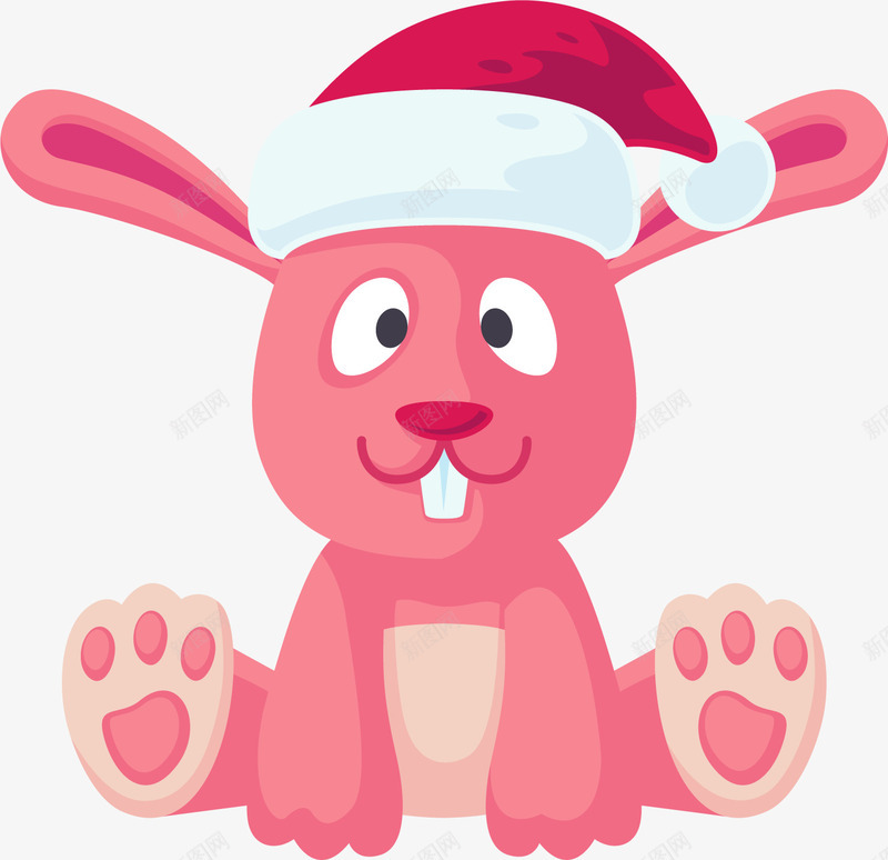 可爱微笑小兔子png免抠素材_新图网 https://ixintu.com 兔子 兔子牙 卡通兔子 圣诞节创意插画 竖耳朵的兔子 粉色兔子