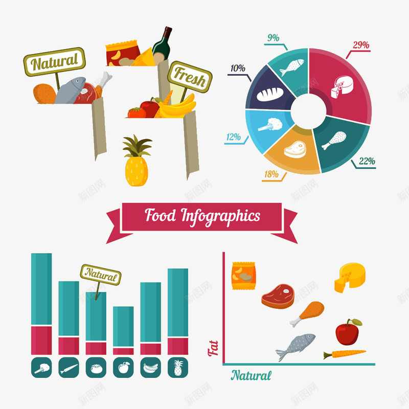 彩色蔬菜表柱信息图表矢量图eps免抠素材_新图网 https://ixintu.com PPT图形PPT图表信息标签 蔬菜水果美食 矢量图