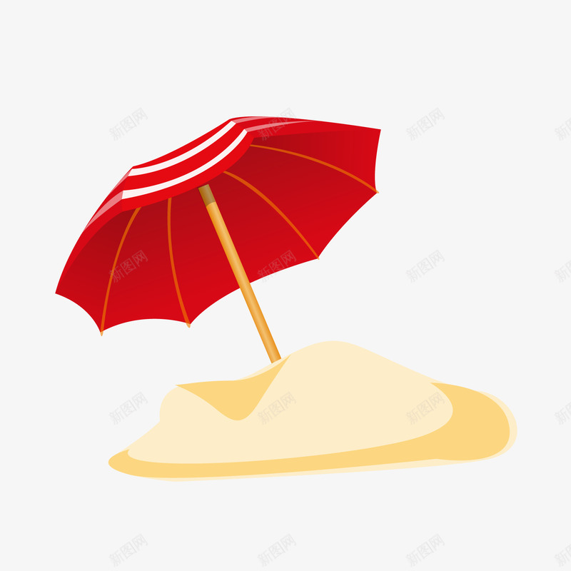 海滩和伞png免抠素材_新图网 https://ixintu.com 伞 夏日 海滩