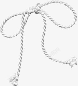 麻绳绳结漂浮的白色绳子高清图片