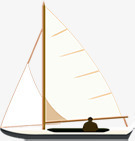 手绘帆船风景背景素材
