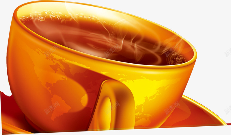 金色咖啡杯png免抠素材_新图网 https://ixintu.com 咖啡杯 金色 饮品 香气