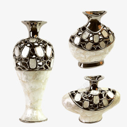 银色花瓶复古银色装饰花瓶高清图片