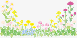 多彩美丽春季花丛素材