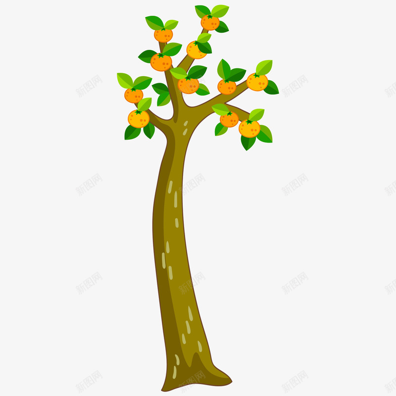 植物橘子树png免抠素材_新图网 https://ixintu.com 大树 植物 橘子 素材