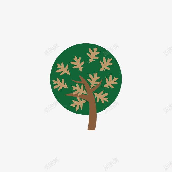 创意绿色的树png免抠素材_新图网 https://ixintu.com 卡通 大树 树木 树枝 环保 绿叶 花纹
