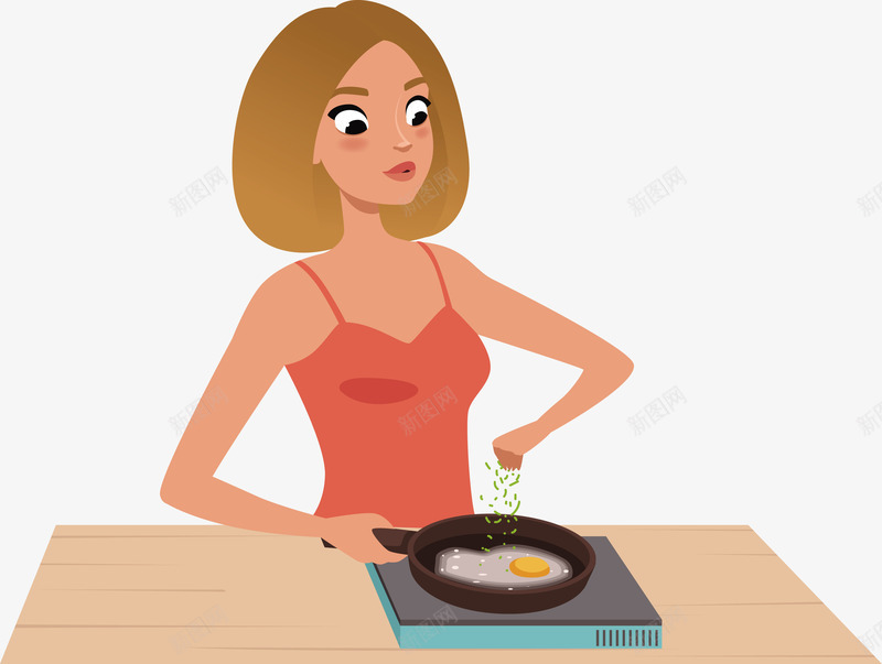 一个正在做饭的女士矢量图eps免抠素材_新图网 https://ixintu.com 一个女士 做饭PNG 女士 女士做饭 手绘女士 矢量做饭 矢量图