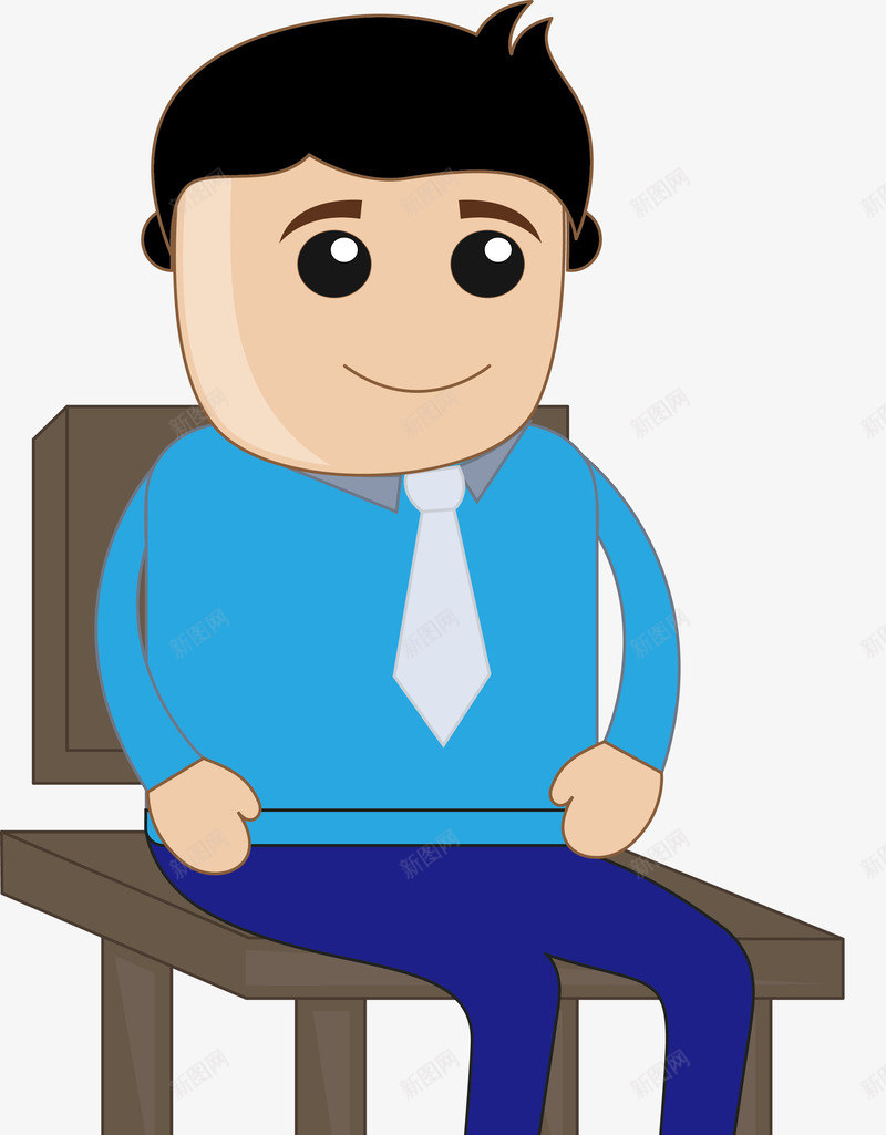 卡通手绘坐着椅子的大叔png免抠素材_新图网 https://ixintu.com AI免抠图 卡通图 卡通手绘 手绘图设计图 正确坐姿