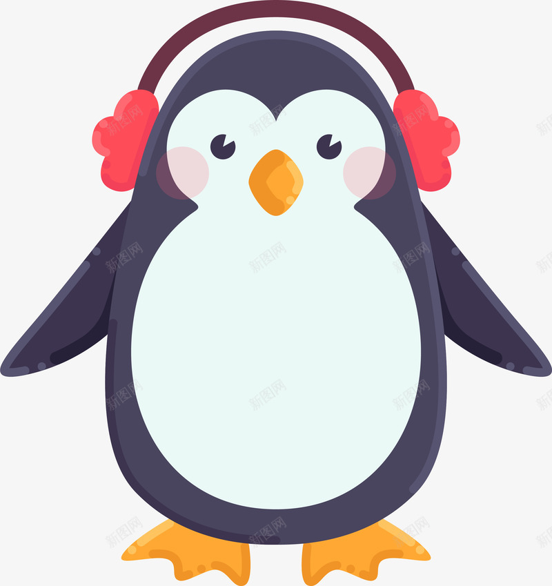 戴了耳罩的呆萌企鹅png免抠素材_新图网 https://ixintu.com 企鹅 卡通 可爱 呆萌 圣诞节日 小企鹅图案 耳罩 装饰图案