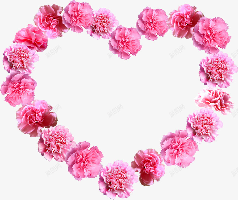 粉色美丽花朵爱心造型png免抠素材_新图网 https://ixintu.com 爱心 粉色 美丽 花朵 造型