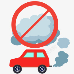汽车污染卡通汽车尾气污染环境矢量图高清图片