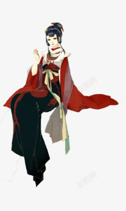 穿红衣穿红衣的中国风古代美女高清图片