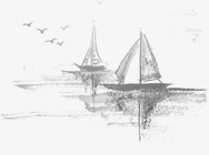 黑白风格手绘帆船png免抠素材_新图网 https://ixintu.com 帆船 手绘帆船 风格 黑白