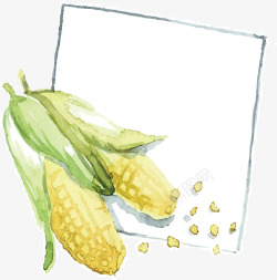 水彩玉米标题框矢量图素材