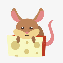 棕色小老鼠棕色创意小老鼠吃东西矢量图高清图片