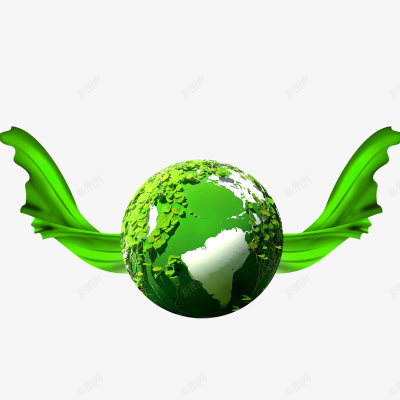 绿色环保png免抠素材_新图网 https://ixintu.com 丝绸 环保 绿丝带 绿色