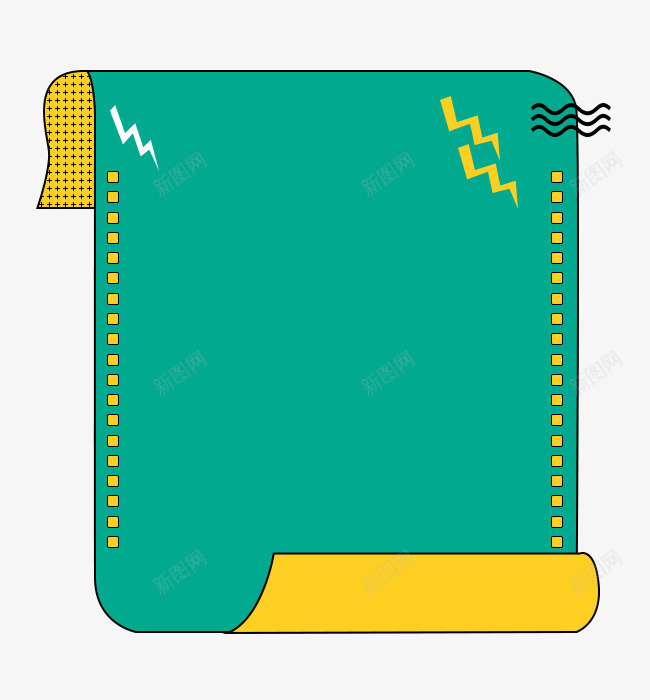 卡通绿色纸张边框png免抠素材_新图网 https://ixintu.com 卡通 卡通边框 纸张边框 绿色 绿色边框 边框