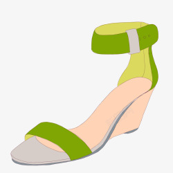 绿色女鞋矢量图素材