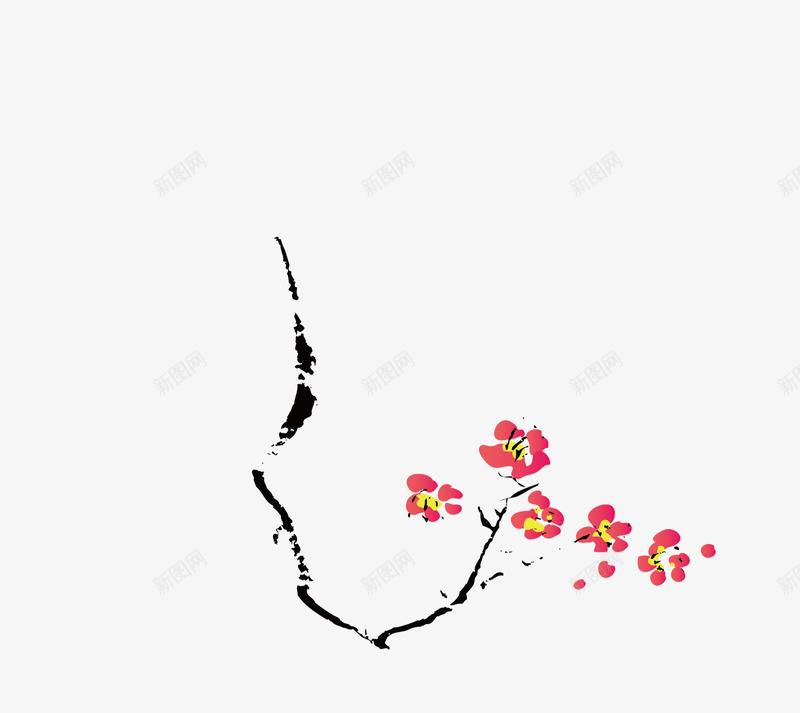 水墨绘画美丽桃花png免抠素材_新图网 https://ixintu.com 桃花 水墨画 盛开的 绘画 美丽的 花朵 花瓣