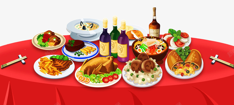 年夜饭美食图png免抠素材_新图网 https://ixintu.com 吃团年饭 吃货嗨翻天 喜迎新年 宴席 家宴 年夜饭 新年快乐 春节 美食png免抠图 酒席