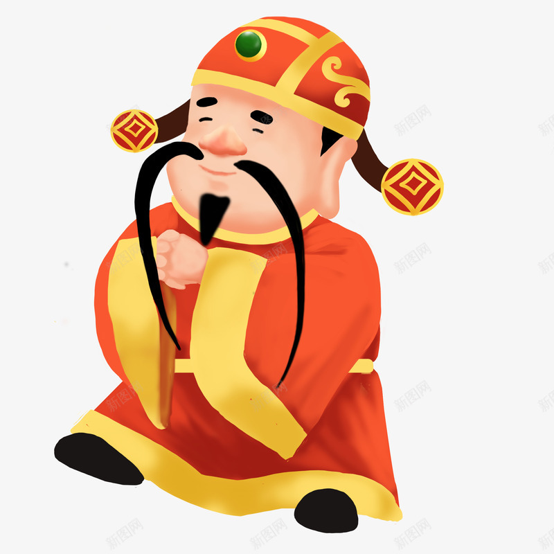 手绘新年恭喜发财财神爷png免抠素材_新图网 https://ixintu.com 2019 农历新年 恭喜发财 手绘 新年 新春 春节 猪年 财神 金猪