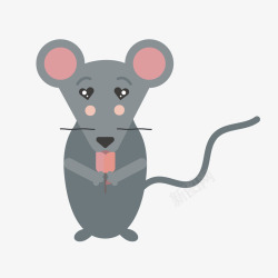 大耳朵可爱小老鼠矢量图素材