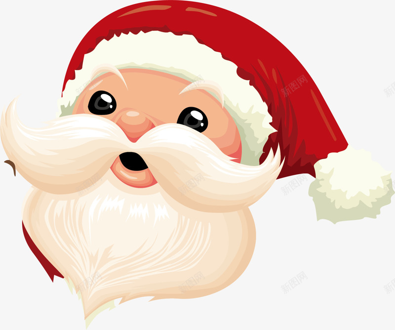 圣诞节圣诞老人头像png免抠素材_新图网 https://ixintu.com 可爱表情 圣诞老人头像 圣诞节 开心 白胡子 红色圣诞帽