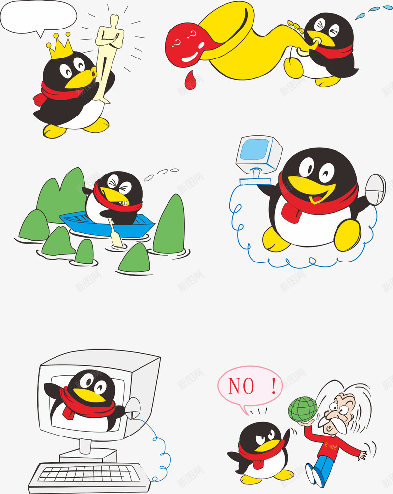 qq图标png_新图网 https://ixintu.com PNG元素 qq图标 企鹅 免费下载 动物 卡通 手绘