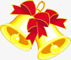两个金色的铃铛圣诞节png免抠素材_新图网 https://ixintu.com 图片 圣诞节 金色 铃铛