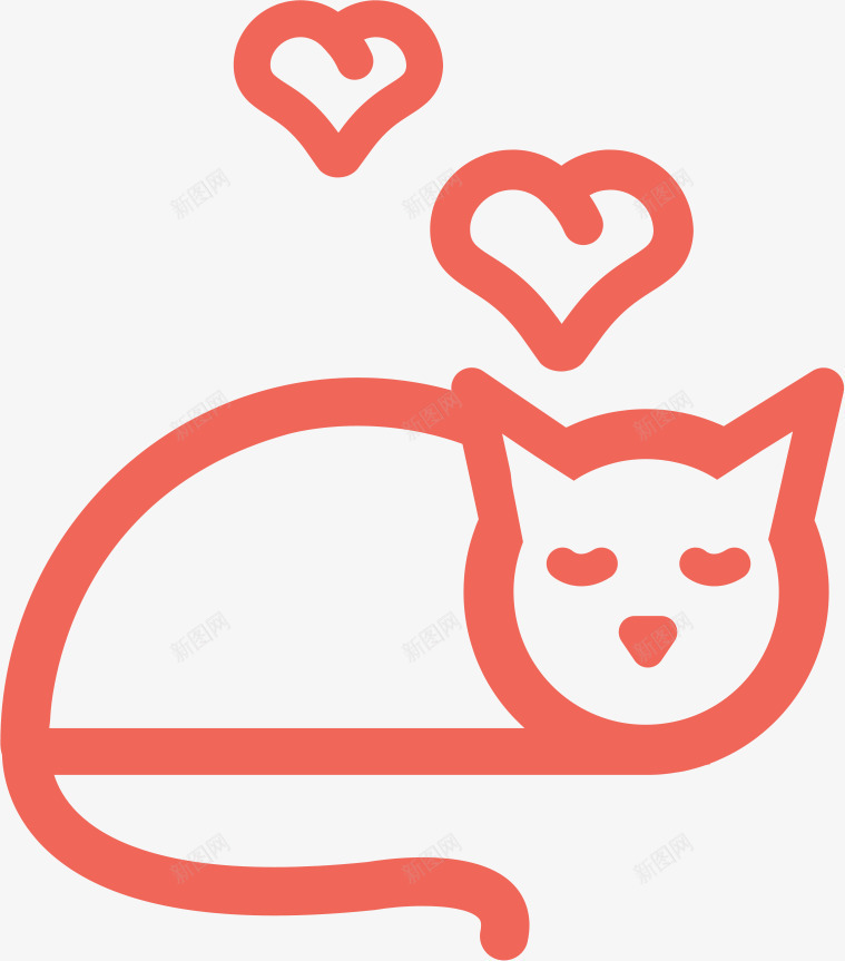 卡通红色造型小猫咪图标png_新图网 https://ixintu.com 卡通 红色 造型