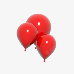 三个气球红色气球高清图片