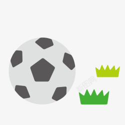 足球和小草卡通图素材