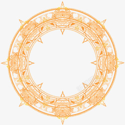 金色花边圆环装饰素材