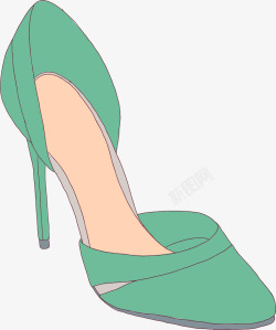 绿色鞋子矢量图素材