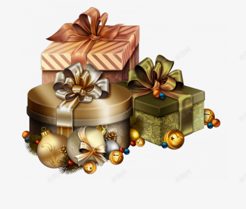金色成堆礼物png免抠素材_新图网 https://ixintu.com 圣诞节 平安夜 成堆礼物盒 装饰图案 金色 高贵