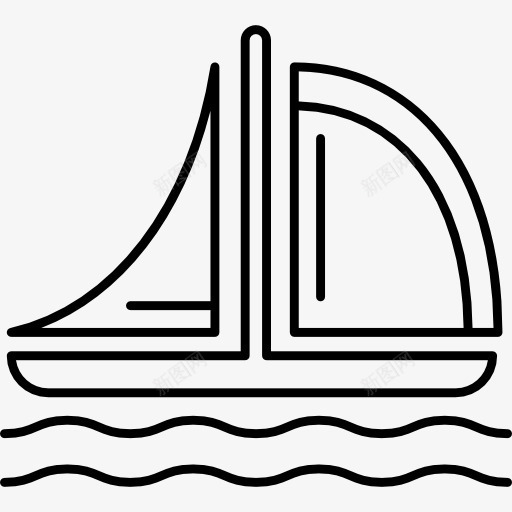 帆船在海上图标png_新图网 https://ixintu.com 帆船 航行的水手 运输船