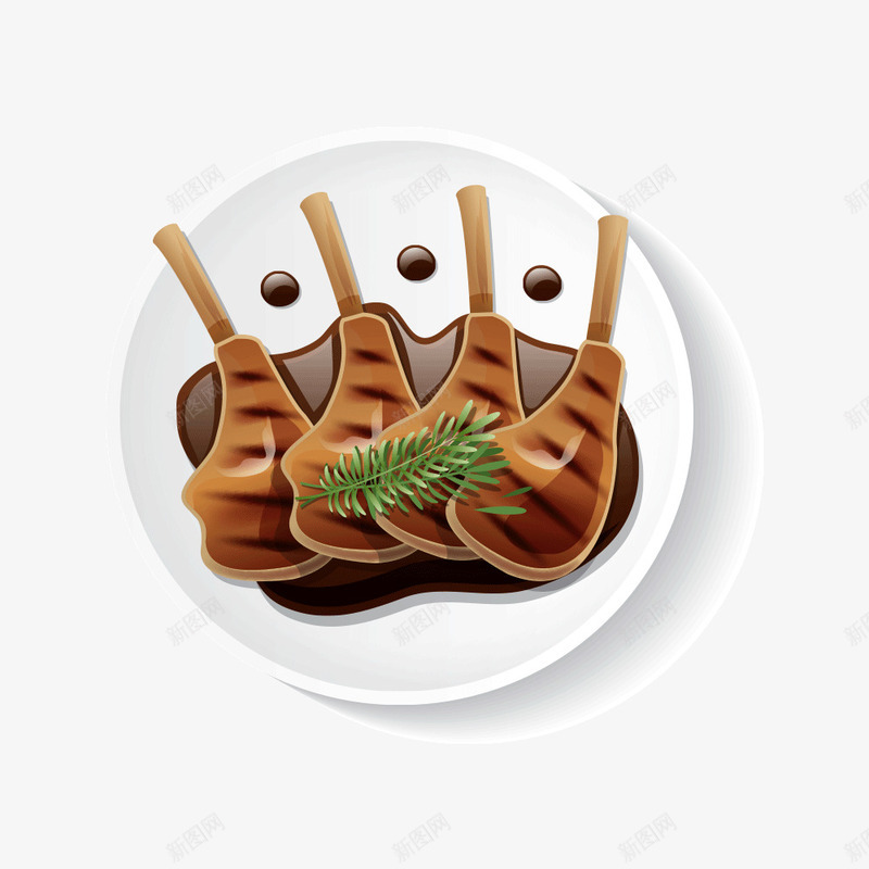 蘸酱鸡腿png免抠素材_新图网 https://ixintu.com 年夜饭 美食 蘸酱 鸡腿