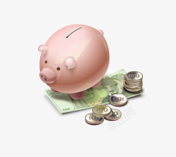 立体猪猪存钱的猪猪图标高清图片