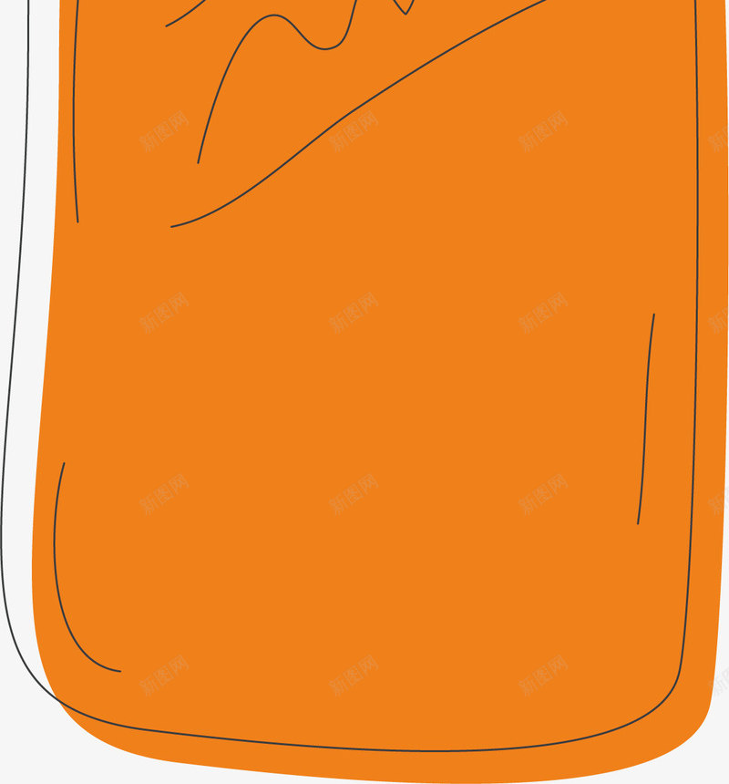橙黄色酒瓶矢量图ai免抠素材_新图网 https://ixintu.com 手绘 瓶子 简约 线条 饮品 矢量图